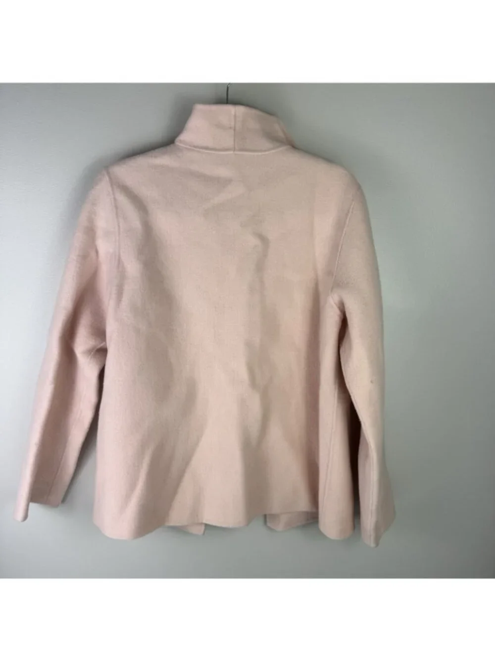 Eileen Fisher Wool Cashmere Open Front Jacket Womens M Blush Pink Blazer